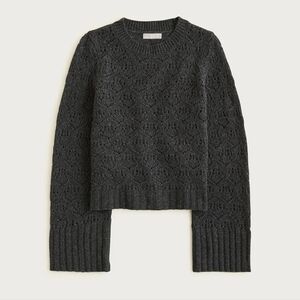 NWT J. Crew Wide-rib Sleeve Pointelle Merino Wool Sweater